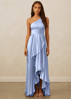 Christian Siriano Bridal for Azazie 1008 Brautjungfernkleider A-Linie One-Shoulder Stretch-Satin Kleid Eis image1