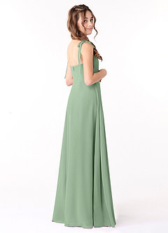 Azazie Rosey Junior Matcha A-Line Sweetheart Neckline Chiffon Dress image2