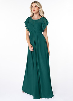 Azazie Lily Final Sale Empire Pleated Chiffon Floor-Length Dress image4