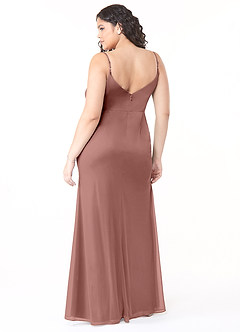 Azazie Deandra Abiti da Damigella Abito Sirena in Maglia Plissettato Cedro Rosa image7
