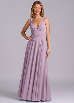 Azazie Darana Final Sale Wisteria A-Line Corset Chiffon Dress image6