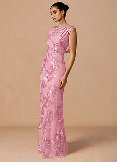 Robe Longue Rose Elowis image5