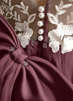 Azazie Mixie Flower Girl Dresses Sangria Ball-Gown Lace Dress image8