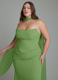 Azazie Sorrel Abiti da Damigella Abito Sirena in Chiffon Corsetto Basilico image11