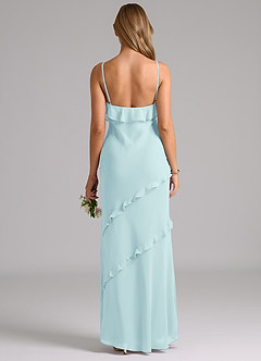 Azazie Nancie Bridesmaid Dresses Sea Glass Mermaid Ruched Chiffon Dress image2