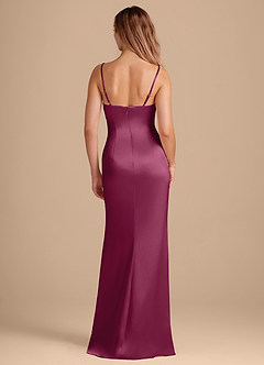 Azazie Camila Brautjungfernkleider Etui Herzausschnitt Metallischer Satin Kleid Burgunderrot image5