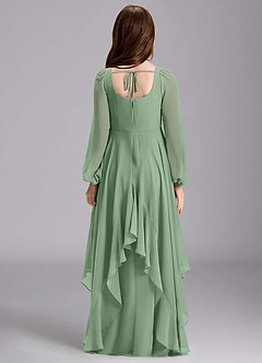 Azazie Clara Junior Abito A-Line in Chiffon Blusa Matcha image2