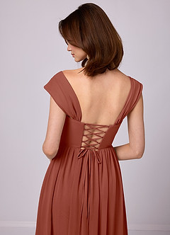 Barbie ♥ Azazie Bridesmaid Dresses Auburn A-Line Corset Chiffon Dress image7