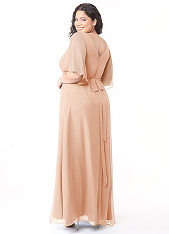 Azazie Cierra Bridesmaid Dresses English Rose A-Line V-Neck Chiffon Dress image20