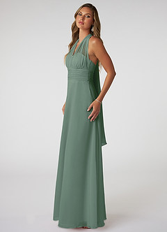 Azazie Fifi Bridesmaid Dresses Eucalyptus A-Line Strapless Chiffon Convertible Dress image5