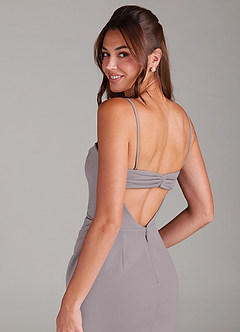 Azazie Leonis Jurken voor bruidsmeisjes Converteerbaar Jurk van Stretch crêpe met Kolom Strapless Schemering image4