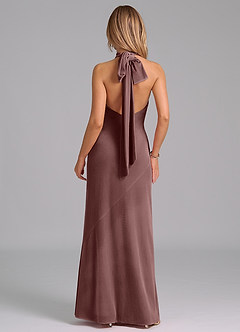 Azazie Velli Robes de demoiselle d'honneur Robe Sirène en velours Col Haut Expresso image7