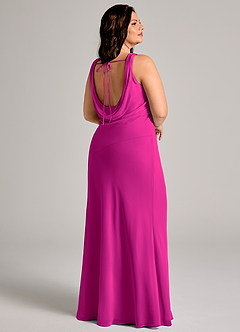 Azazie Rylina Bridesmaid Dresses Fuchsia Mermaid Pleated Chiffon Dress image8