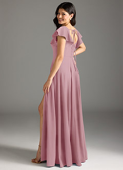 Azazie Bondi Bridesmaid Dresses Vintage Mauve A-Line Ruched Stretch Crepe Dress image6