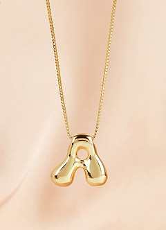 front Collar con colgante de letra burbuja