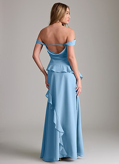 Azazie Sloane Bridesmaid Dresses Steel Blue A-Line Sweetheart Neckline Chiffon Dress image7
