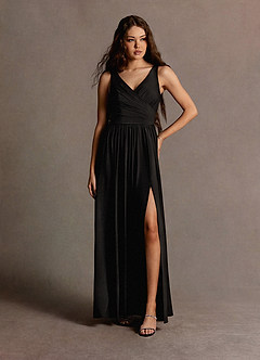 Tina Black Pleated Maxi Dress image1