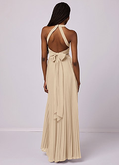 Barbie ♥ Azazie Bridesmaid Dresses Champagne A-Line Pleated Chiffon Dress image2