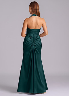 Azazie Destiny Bridesmaid Dresses Pine Mermaid Sweetheart Neckline Stretch Satin Dress image2