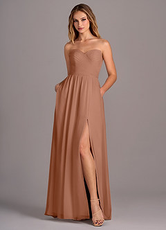 Azazie Joni Final Sale Bronzer A-Line Strapless Chiffon Convertible Dress image6
