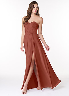 Azazie Arabella Allure Bridesmaid Dresses Auburn A-Line Sweetheart Neckline Chiffon Convertible Dress image3