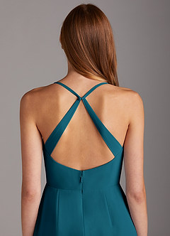 Azazie Manila Bridesmaid Dresses Ink Blue Sheath V-Neck Chiffon Dress image5