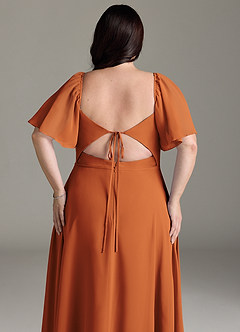 Azazie Chloe Bridesmaid Dresses Cinnamon A-Line Sweetheart Neckline Chiffon Dress image13