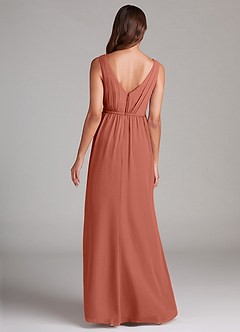 Azazie Tanicia Bridesmaid Dresses Clay A-Line Pleated Chiffon Dress image7