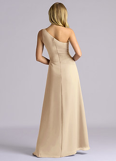 Azazie Isabelle Final Sale Champagne A-Line One Shoulder Chiffon Convertible Dress image2