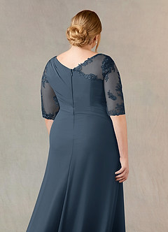 Azazie Dionysus Mother of the Bride Dresses Neptune A-Line Boatneck Lace Chiffon Dress image11