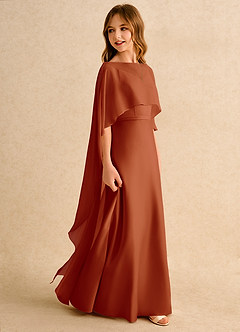 Azazie Fishie Junior Formal Flower Girl Klänningar Klä A-Line i Matt satäng image6