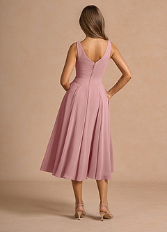 Delyla Light Pink Button-up Midi Dress image4