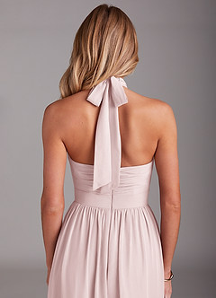 Azazie Avary Bridesmaid Dresses Blushing Pink A-Line Pleated Chiffon Dress image7