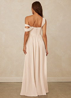 Christian Siriano Bridal for Azazie 1014 Robes de demoiselle d'honneur Robe Trapèze en Mousseline de soie Épaule décolletée Albâtre Blanc image12