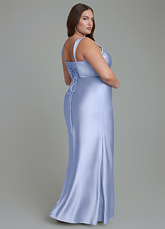 Azazie Agustina Brautjungfernkleider Meerjungfrau-Linie Korsett Stretch-Satin Kleid Eis image8