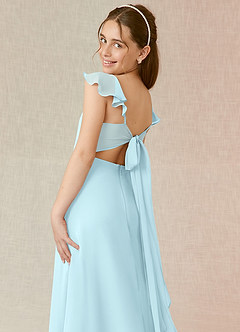 Azazie Everett Junior Cloud Blue A-Line Chiffon Dress image7
