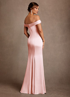 Azazie Boone vestidos de madre de la novia Vestido de Rosa Rubor de Satén Elástico de Corte Sirena con Vestidos sin tirantes image3