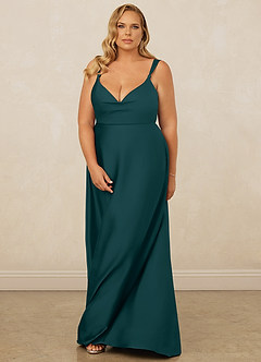 Christian Siriano Bridal for Azazie 1001 Bridesmaid Dresses Pine A-Line Sweetheart Neckline Stretch Satin Dress image15