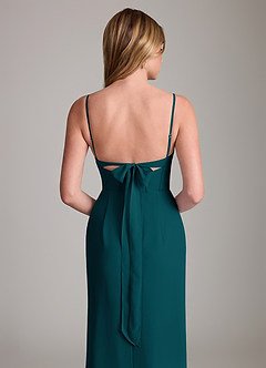 Azazie Mai Bridesmaid Dresses Pine Sheath Pleated Chiffon Dress image6