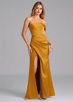 Azazie Lisbeth Vestidos de damas de honor Vestido de Caramelo de Satén Elástico de Corte Sirena Convertible con Vestidos sin tirantes image4