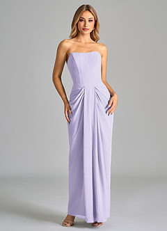 Azazie Anaïs Jurken voor bruidsmeisjes Jurk van Chiffon met Kolom Strapless Lila image1