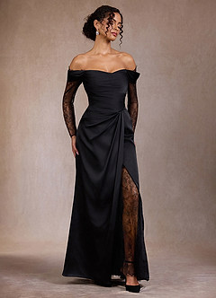 Gizela Black Lace Maxi Dress | Azazie CA