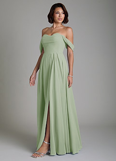 Azazie Loisa Abiti da Damigella Abito Convertibile A-Line in Chiffon Corsetto Verde Salvia image7