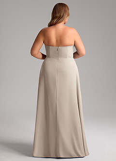 Azazie Wren Vestidos de madrinha de casamento Vestido Geada de Chiffon de Linha A com Fenda Lateral image15