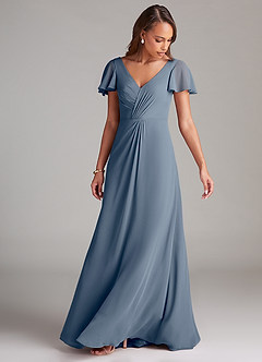 Azazie Soren Bridesmaid Dresses Twilight A-Line Ruched Chiffon Dress image5