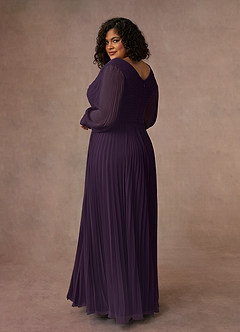Azazie Zina Mother of the Bride Dresses Plum A-Line Pleated Chiffon Dress image10