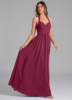 Azazie Darlyn Bridesmaid Dresses Mulberry A-Line Sweetheart Neckline Chiffon Dress image6