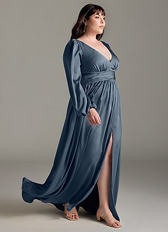 Azazie Norah Bridesmaid Dresses Twilight A-Line Stretch Satin Dress image10