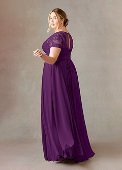 Azazie Annette Abiti per la Madre della Sposa Abito A-Line in Chiffon Pizzo Uva image10