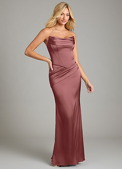 Azazie Sorrel Bridesmaid Dresses Amethyst Mermaid Strapless Stretch Satin Convertible Dress image6